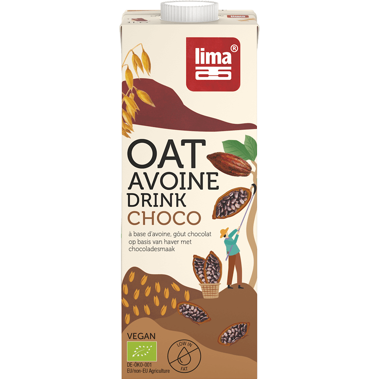 49111 837 Lima Oat Drink Choco 1L Packshot Frontaal Rgb Transp