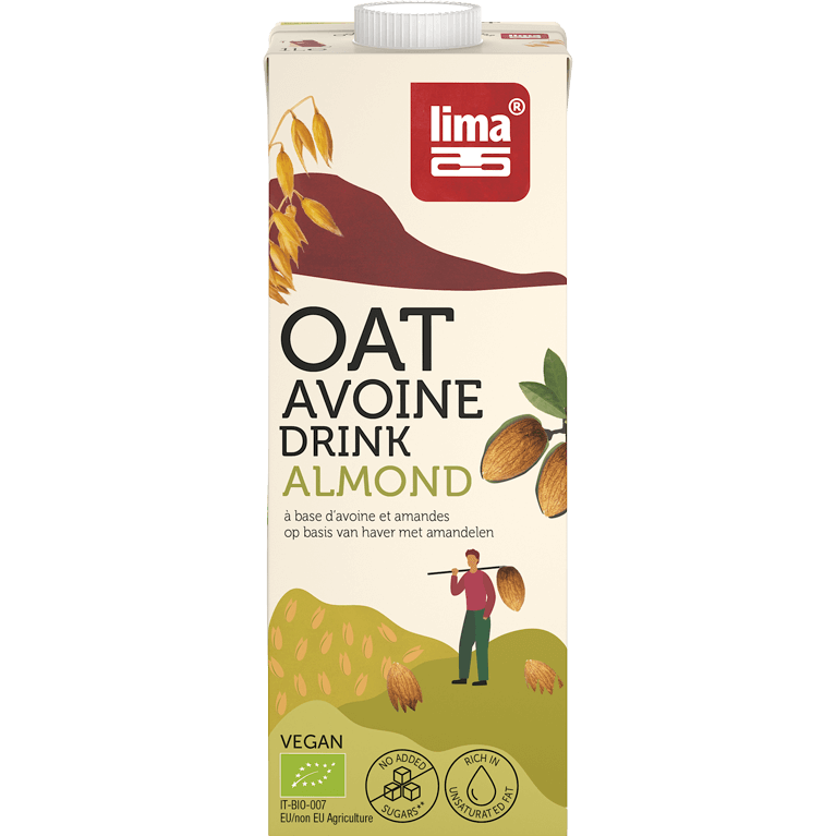 49135 330 Lima Oat Drink Almond 1L Packshot Frontaal Rgb Transp