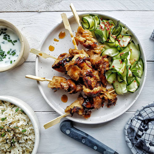 Brochette de Seitan épicée