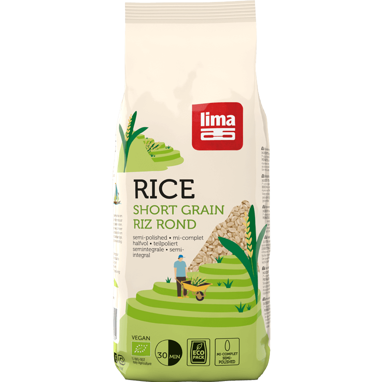 Riz rond mi‑complet